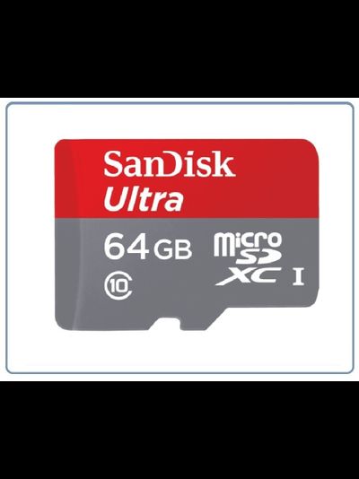 Карта памяти microSDXC UHS-I SANDISK Ultra 80 64 ГБ, 80 МБ/с, 533X, Class 10, SDSQUNS-064G-GN3MA, 1 шт., переходник SD