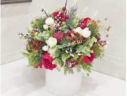 Композиция из искусственных цветов Карина красная № МК010 для интерьера из цветов прекрасного качест