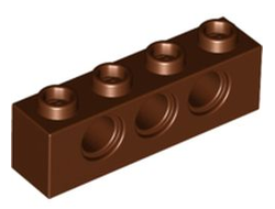 Technic, Brick 1 x 4 with Holes, Reddish Brown (3701 / 4267994)