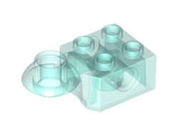 Technic, Brick Modified 2 x 2 with Pin Hole and Rotation Joint Ball Half Horizontal, Trans-Light Blue (48170 / 6032799)
