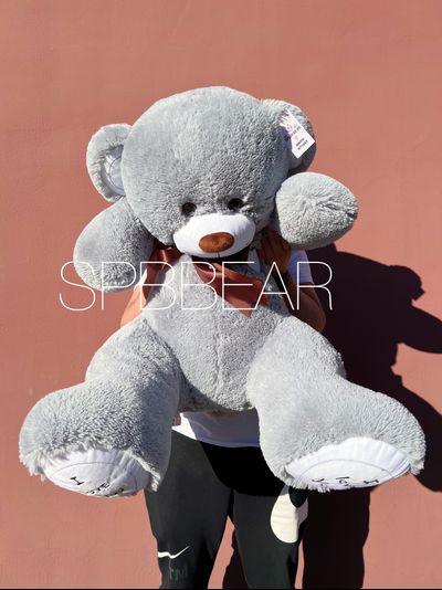 Большой плюшевый медведь 135 см серый Михель