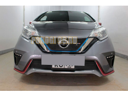 Защита радиатора Nissan Note Nismo S 2016-2020 black верх (Японская сборка)