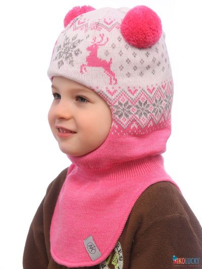 Шапка-шлем "Сказка" 22101-01, цвет ярко-розовый р. 52-54