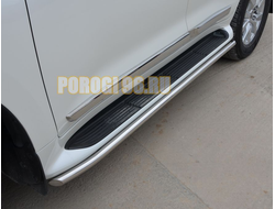 Защита штатного порога сбоку d42 для Toyota Land Cruiser 200 Executive Lounge (2020-...) обновленный