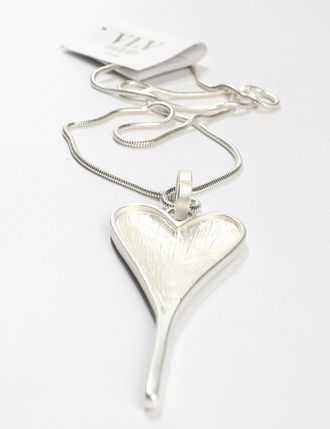 Подвеска "Сердце мятое" белое