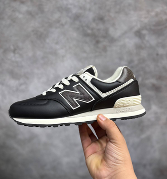 New Balance 574 Black кожаные