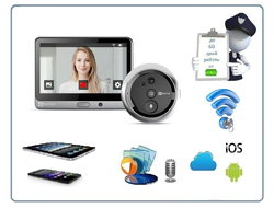 EZVIZ CS-DP1-A0-4A1WPFBSR/SilverMetallic  - Автономный надверный комплект вызывная панель видеодомофона и монитор 4,3" с DVR, HD