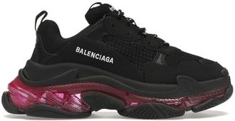 Кроссовки Balenciaga Triple S Clear Sole Neon Pink in Black