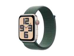 Apple Watch SE 2024 40mm Starlight Aluminium Case with Lake Green Sport Loop