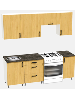 Кухня Эконом 1,5 метра (1100х400) Цвет: Дуб Сонома/Дуб Сонома