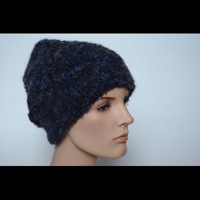 Вязаная шапка женская зима 2022 Vizio Италия 6957 сине- черная