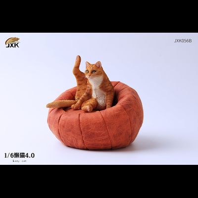 Котик на пуфике (рыжий) - Коллекционная ФИГУРКА 1/6 scale lazy cat 4.0 (JXK056B) - JXK