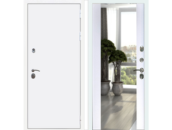 Белая входная дверь Rx 5 с большим зеркалом