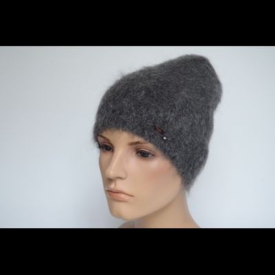 Шапка мохеровая вязаная темно-серая Vizio Италия 9020 CYO