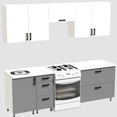 Кухня Эконом 1,8 метра (900х900) Цвет: Белый/Базальт