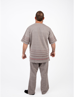 Славянский домашний костюм из льна ручного ткачества