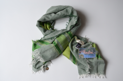 Салатовый женский платок из хлопка и шелка Vizio Италия 6080