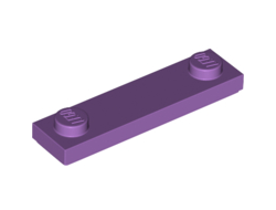 Plate, Modified 1 x 4 with 2 Studs with Groove, Medium Lavender (41740 / 6249089)