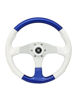 Рулевое колесо «Evolution», белый обод с синими вставками.