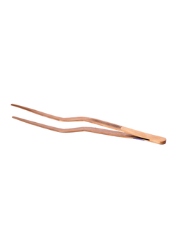 Щипцы (пинцет) 20 см. изогнутые, нержавеющая сталь, золотые