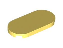 Tile, Round 2 x 4 Oval, Bright Light Yellow (66857 / 6363809)