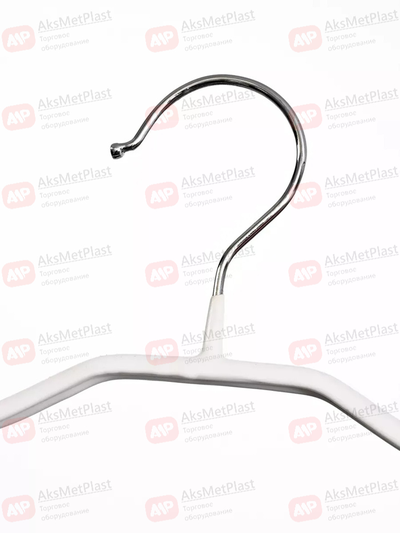 AM445W Вешалка металлическая прорезиненная с перекладиной и крючками цвет: белый