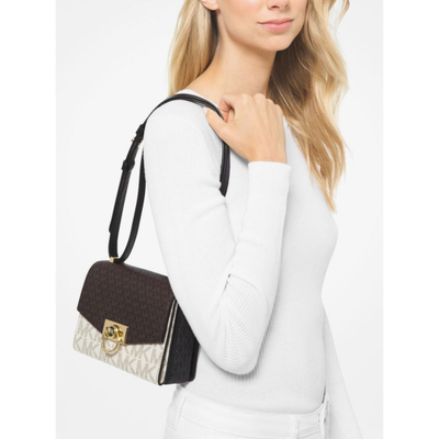 Сумка Michael Kors Hendrix Medium Brown White