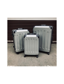 Комплект из 3х чемоданов ABS с накладками S,M,L серый