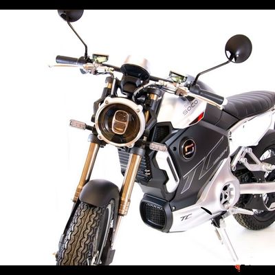 Электромотоцикл Super Soco TC Max (Литые диски) серебристо-черный