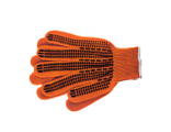 Перчатки трикотажные, акрил, ПВХ гель, &quot;Протектор&quot;, оранжевый, оверлок Россия Сибртех