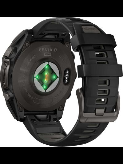 Часы Garmin Fenix 8 —47mm Solar Sapphire Carbon Gray DLC Titanium Black / Pebble Gray