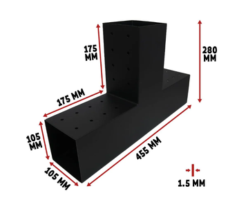 Коннектор №6 для бруса 100х100 мм, тройной 180 градусов