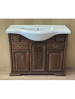 ВЫСТАВОЧНЫЙ ОБРАЗЕЦ: ТУМБА С РАКОВИНОЙ РИСПЕКТО 105 ОРЕХ АНТИК