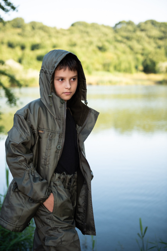Непромокаемый детский демисезонный защитный костюм Горка в расцветке олива фото-2