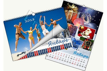 Настенный календарь, дизайн 12 месяцев  "Времена года"