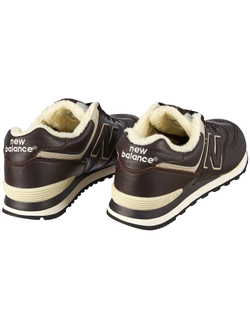 New Balance 574 Brown Leather с мехом