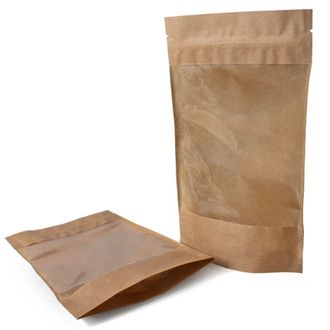 ПАКЕТ ДОЙ-ПАК БУМАЖНЫЙ С ОКНОМ (160*250 ММ)