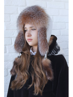 Ушанка "Полярная звезда" цвет белый + кристалл (копия)