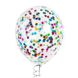 Шары с конфетти ассорти металлик (звёзды)
