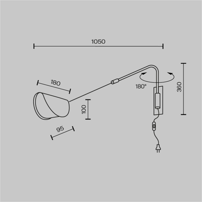 Настенный светильник (бра) Mollis, MOD126WL-01B1