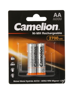 Батарейка аккумуляторная никель-металлогидридная Camelion AA 2700mAh/2BL 2 штуки