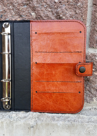 Блокнот-органайзер из коричневой кожи