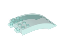 Windscreen 8 x 4 x 2 Curved with Locking Dual 2 Fingers, Trans-Light Blue (46413 / 6185306 / 6266310)