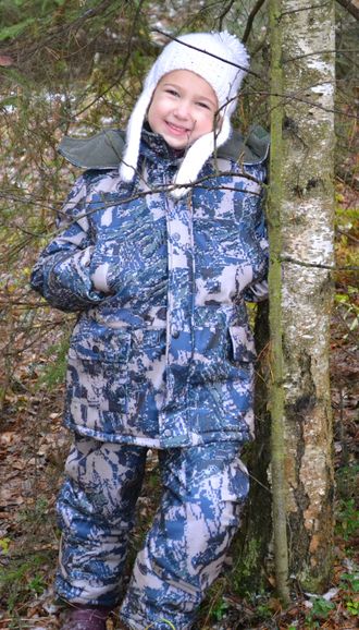 Детский камуфляжный костюм зимний &quot;Восторг&quot;: куртка, п/к цв. серая сетка