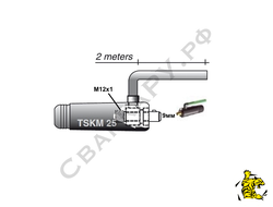 Адаптер для горелки TIG Trafimet CX1125 горелка-М12х1 ток-TSKM 25 газ-трубка 2м