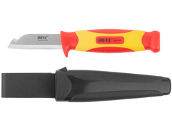 Нож изолированный 1000 В, нерж.сталь, 190 мм, лезвие 68 мм, прорезин.ручка FIT 10607