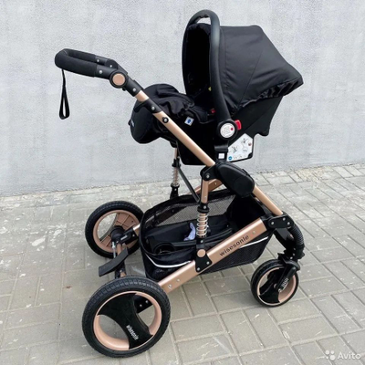 Детская коляска 3 в 1 Wisesonle Черный