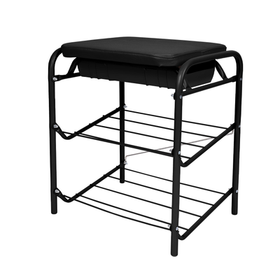 Банкетка с мягким сиденьем и ящиком БП1-1, цвет черный/матовый черный