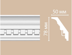 Потолочный плинтус из полиуретана с орнаментом DECOMASTER (Декомастер) - DT 22 (78х50х2400мм)