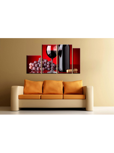 Модульная картина "Вино и виноград"
